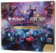 The Magic: The Gathering - Star Trek Enterprise-Q Scene Box from Wizards of the Coast features iconic Star Trek characters, a unicorn, glowing butterflies, and captivating sci-fi backgrounds. This scene box includes 6 scene cards, 3 booster packs, 6 art cards, and a display easel—making it an ideal collectible for fans ages 13 and up.