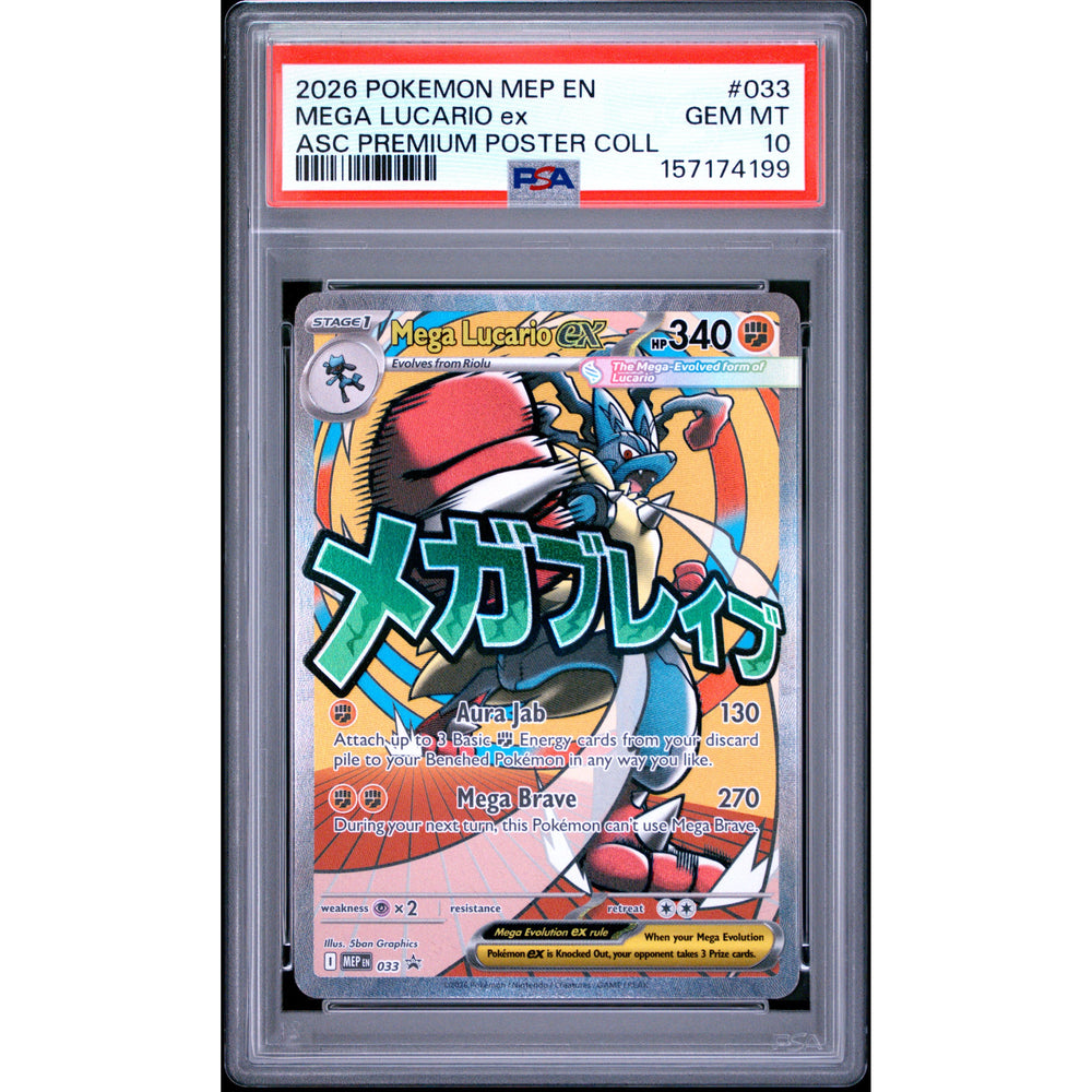 Pokémon TCG: Mega Lucario Ex #033 PSA 10 - Mega Evolution Promo