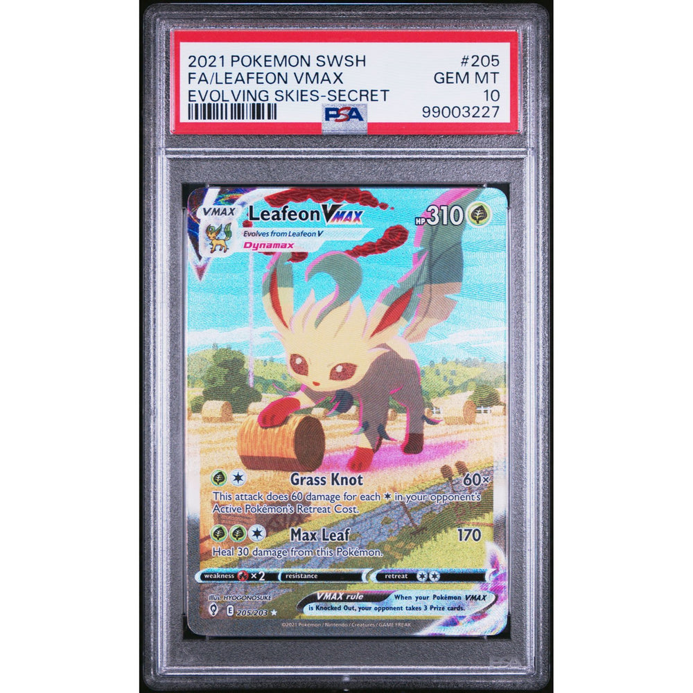 Pokémon TCG: Leafeon Vmax #205 PSA 10 - Evolving Skies