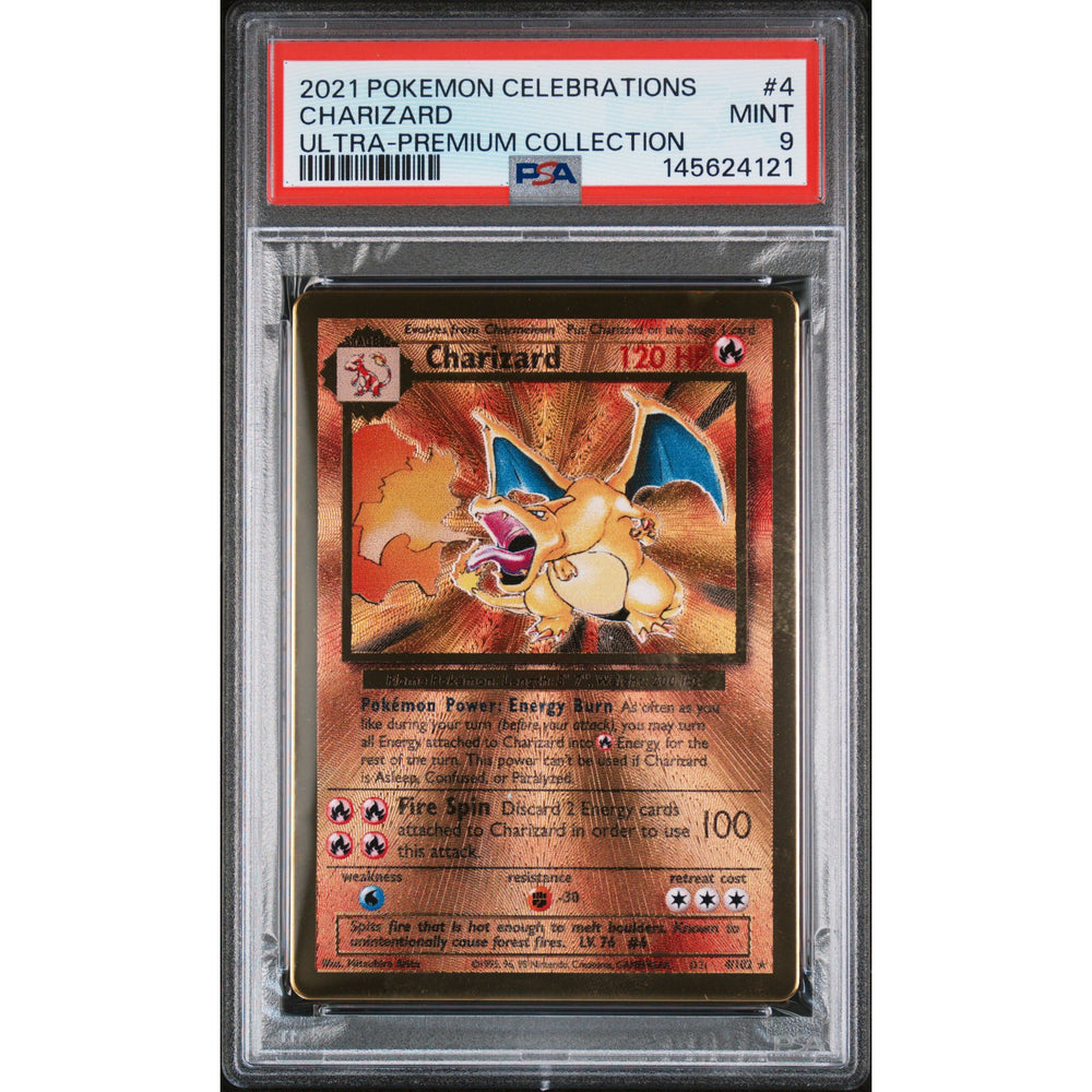 Pokémon TCG: Charizard #4 PSA 9 - Metal