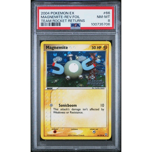 Pokémon TCG: Magnemite 66 PSA 8 Reverse Holo - Team Rocket Returns