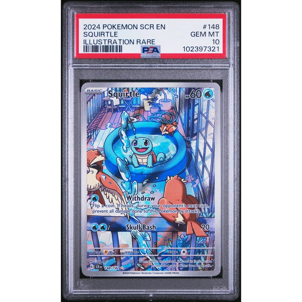 Pokémon TCG: Squirtle #148 PSA 10 - Stellar Crown