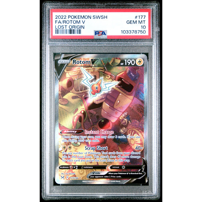 Pokémon TCG: Rotom V 177 PSA 10 - Lost Orgin