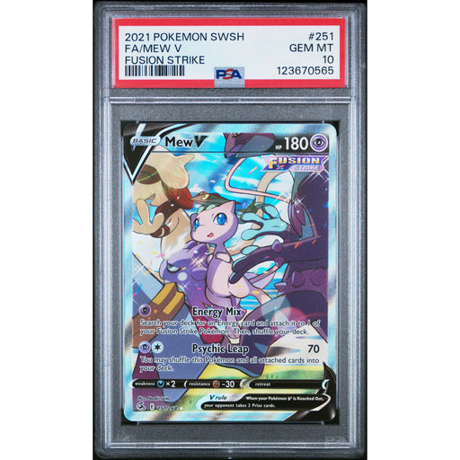 Pokémon TCG: Mew V #251 PSA 10 - Fusion Strike-123670565