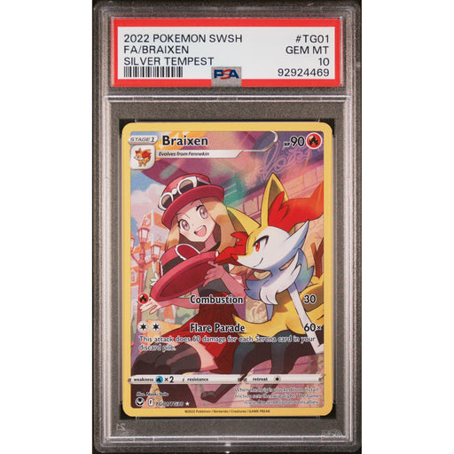 Pokémon TCG: Braixen TG01 PSA 10 - Silver Tempest-92924469