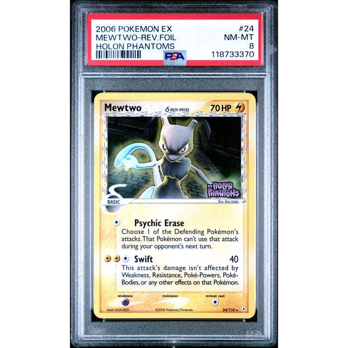 Pokémon TCG: Mewtwo 24 PSA 8 Reverse Holo - Holon Phantoms