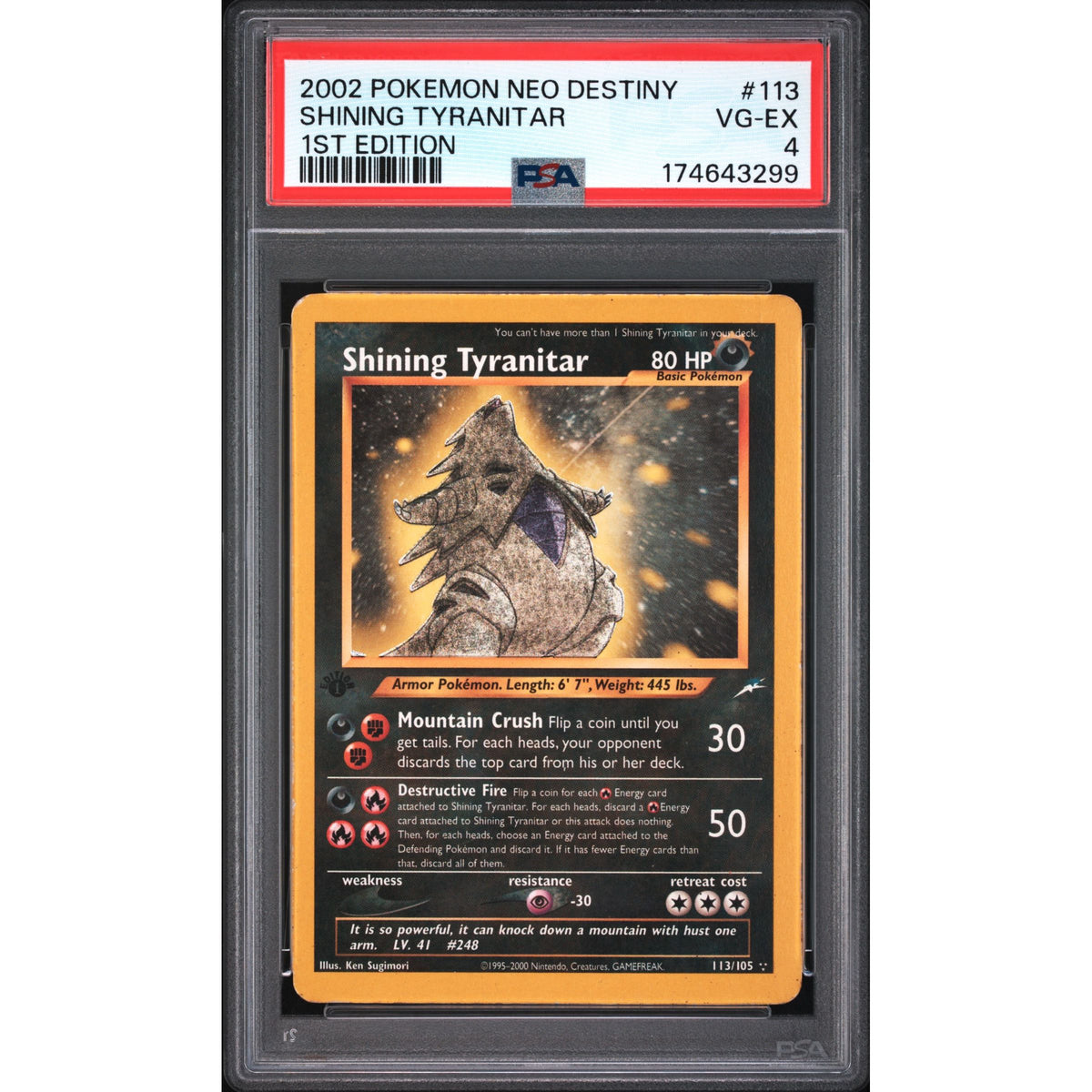 Pokémon TCG: Shining Tyranitar #113 PSA 4-174643299