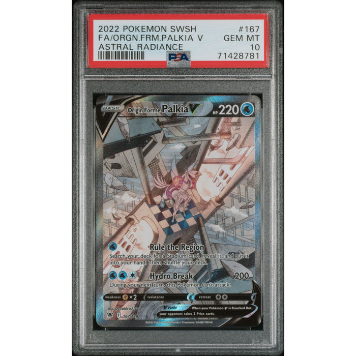 Pokémon TCG: Orging Forme Palkia V 167 PSA 10 - Astral Radiance