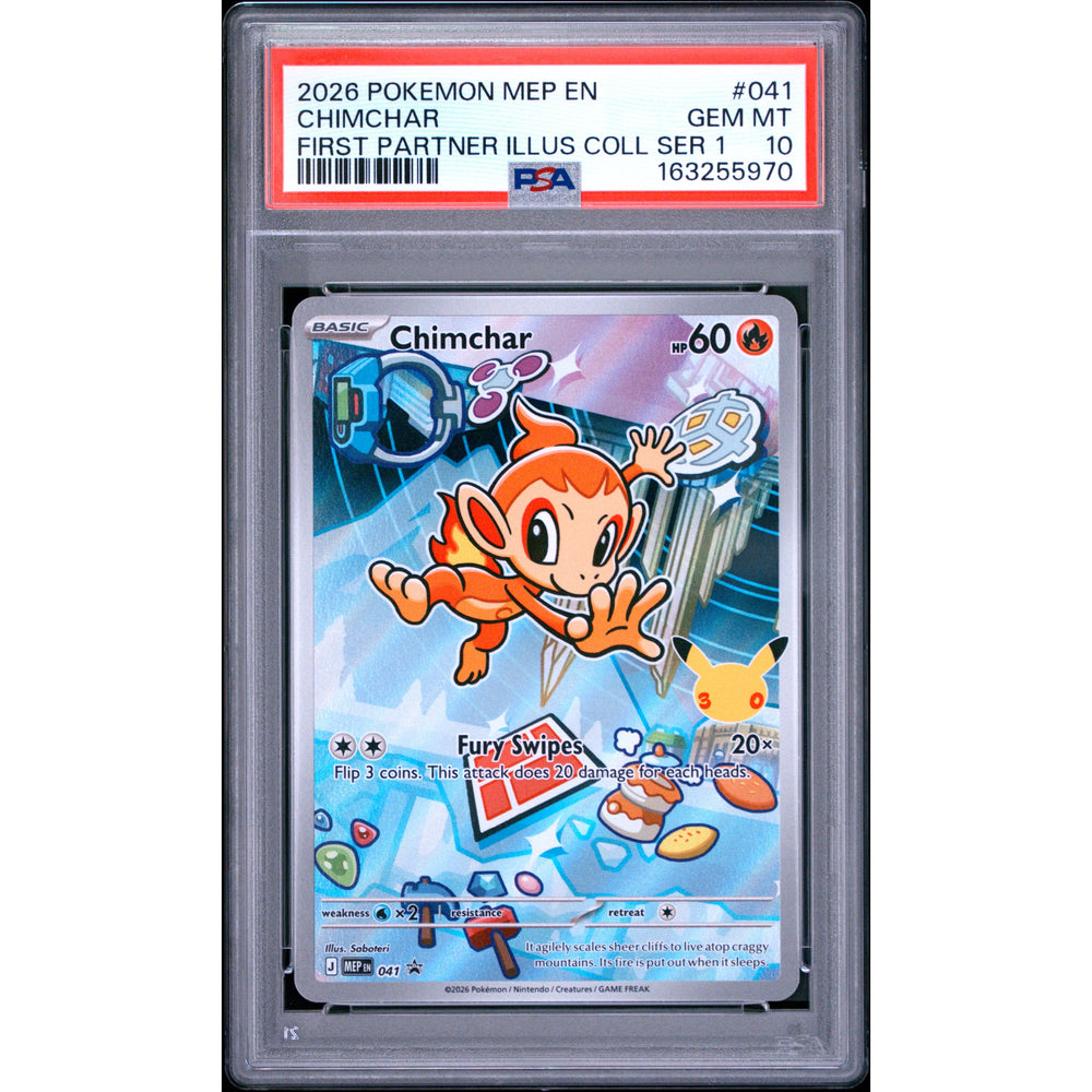 Pokémon TCG: Chimchar #041 PSA 10 - Mega Evolution Black Star Promos