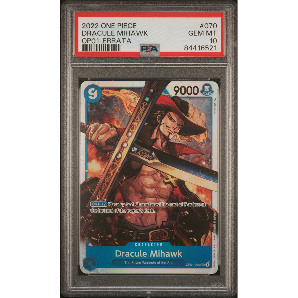 One Piece TCG: Dracule Mihawk #070 PSA 10-84416521