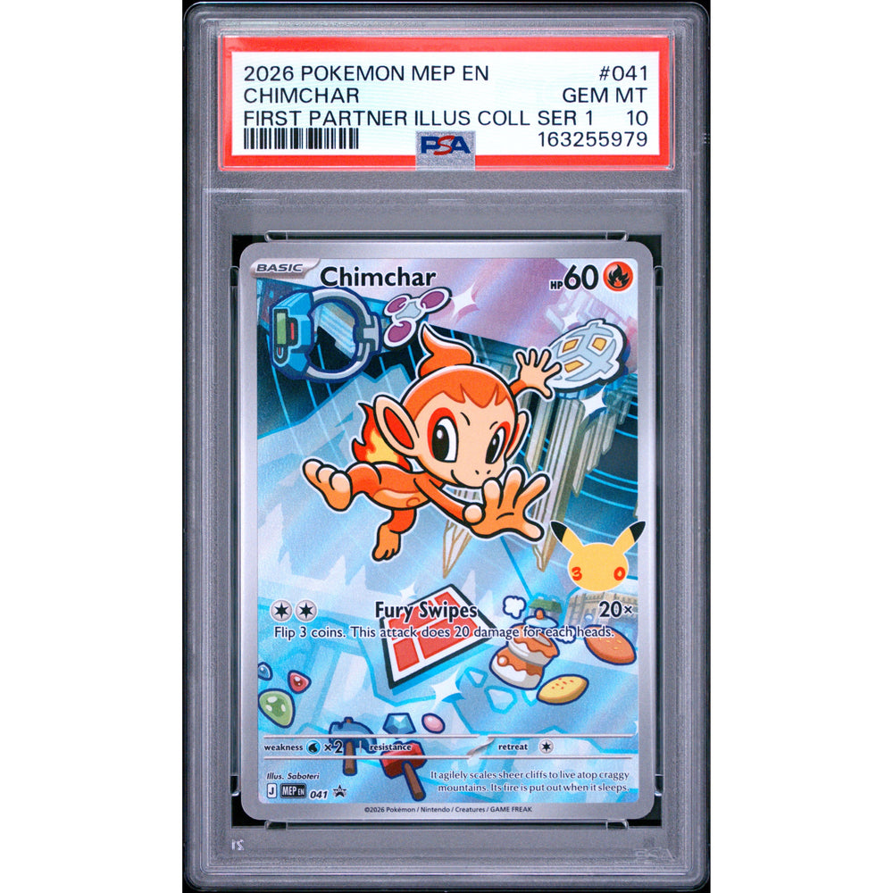 Pokémon TCG: Chimchar #041 PSA 10 - Mega Evolution Black Star Promos