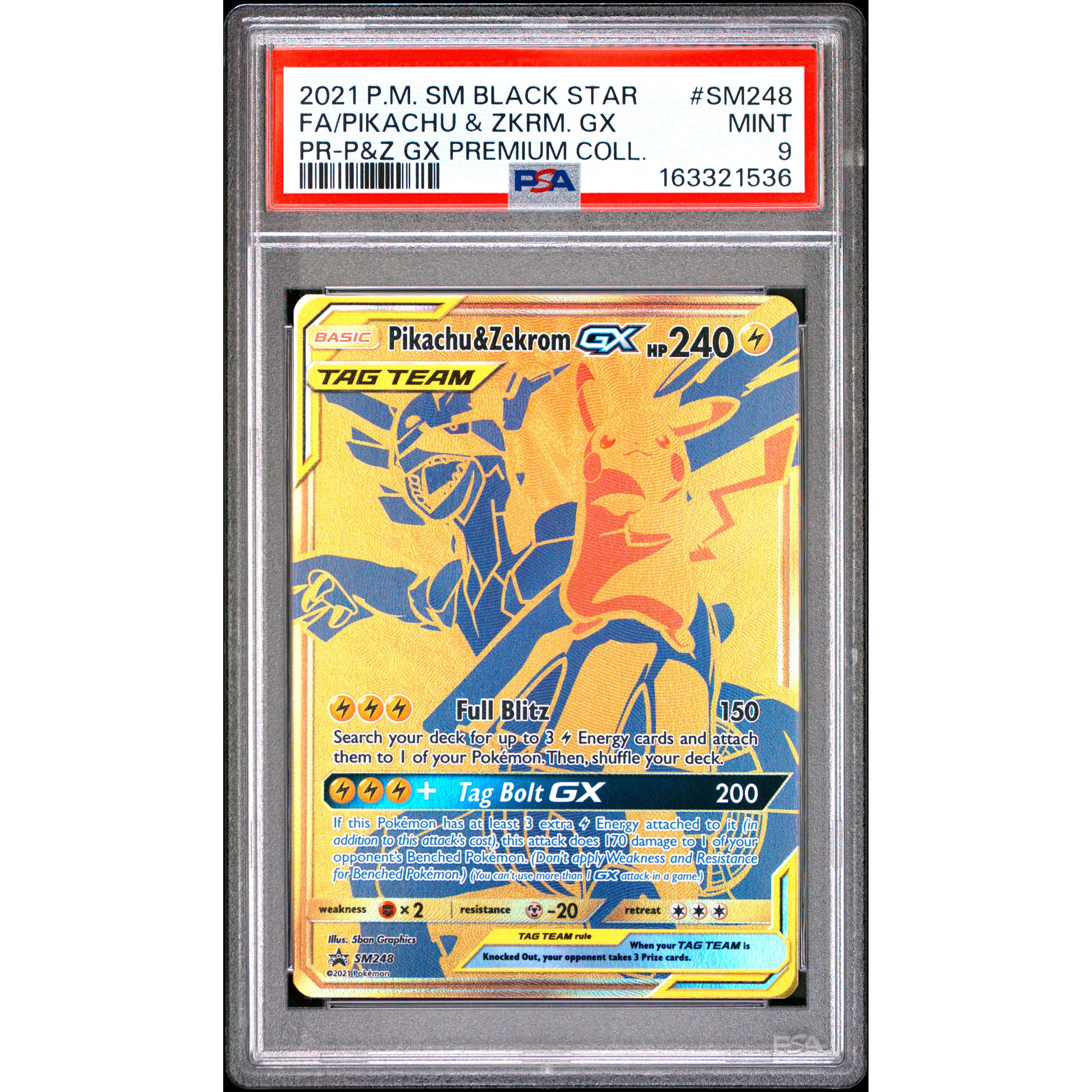 Pikachu & Zekrom GX SM248 PSA 9 – SM Black Star Promo | Rogerz.dk