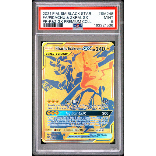 Pokémon TCG: Pikachu & Zekrom Gx #SM248 PSA 9-163321536