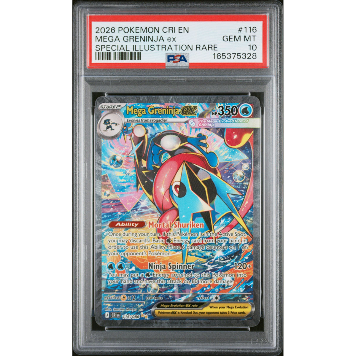 Pokémon TCG: Mega Greninja Ex #116 PSA 10-165375328
