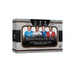 A Topps UEFA Club Competitions 2025/26 Museum Collection Hobby Box featuring four soccer players in different team jerseys, with Champions League, Europa League, and Conference League logos.