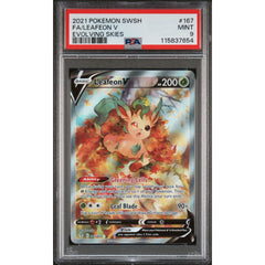 Pokémon TCG: Leafeon V #167 PSA 9 - Evolving Skies