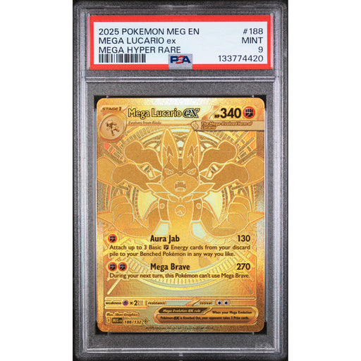 Pokémon TCG: Mega Lucario Ex #188 PSA 9 - Mega Evolution-133774420