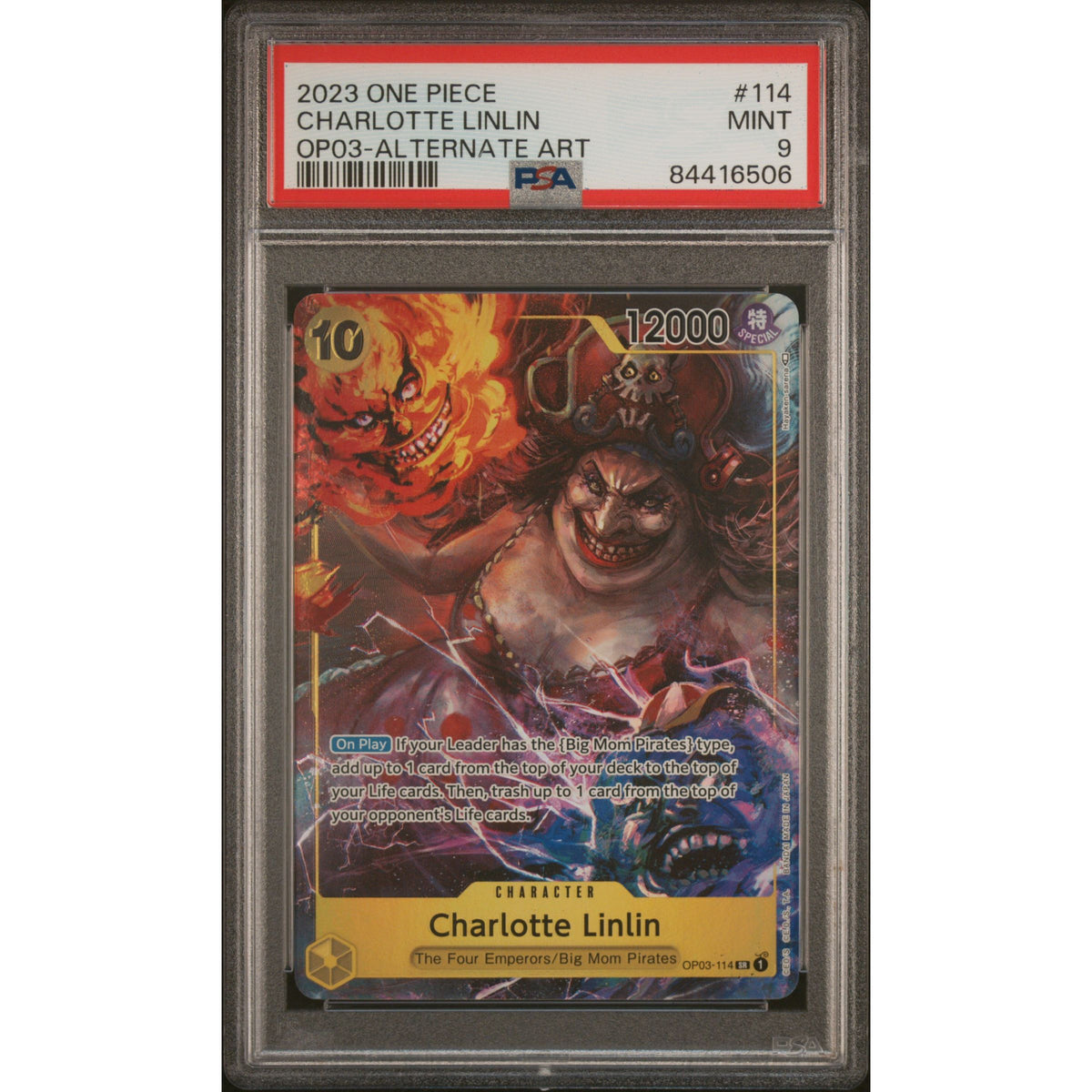 One Piece TCG: Charlotte Linlin #114 PSA 9-84416506