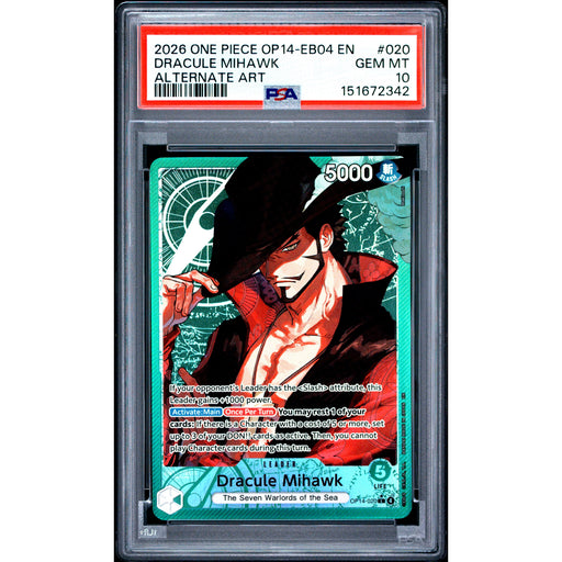 One Piece TCG: Dracule Mihawk #020 PSA 10-151672342
