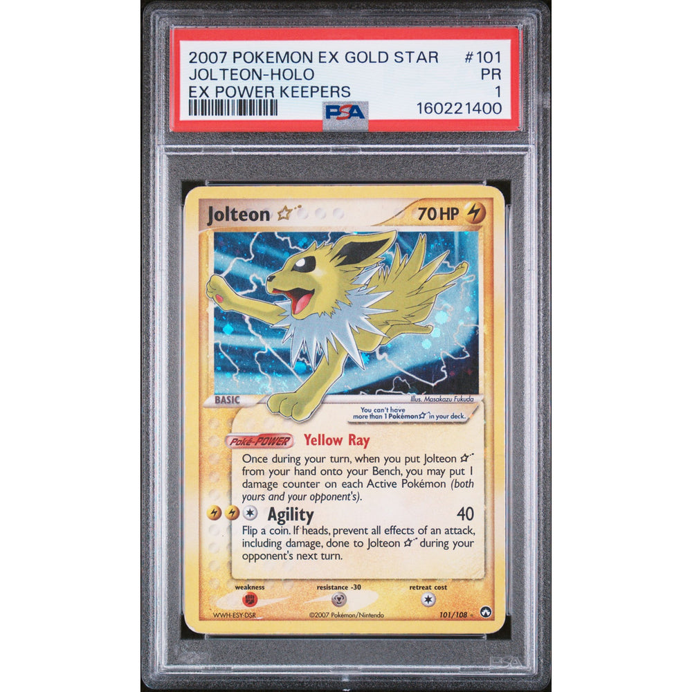 Pokémon TCG: Jolteon Gold Star #101 PSA 1 - Power Keepers