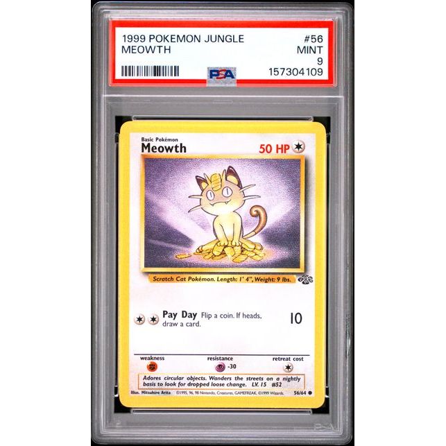 Pokémon TCG: Meowth #56 PSA 9 - Jungle