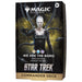 A Magic: The Gathering - Star Trek Commander Decks box by Wizards of the Coast features the Borg Queen with cables extending from her head, set against a cosmic backdrop. The packaging displays the phrases “We Are the Borg” and “Assimilate the Enemy.” Ideal for fans of Star Trek Commander decks, this collectible is recommended for ages 13 and up.