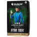 Box for Magic: The Gathering - Star Trek Commander Decks by Wizards of the Coast, showcasing Spock in a blue uniform giving the Vulcan salute. Features Landing Party and age 13+ icons—ideal for fans of Magic: The Gathering’s Star Trek Commander Decks.