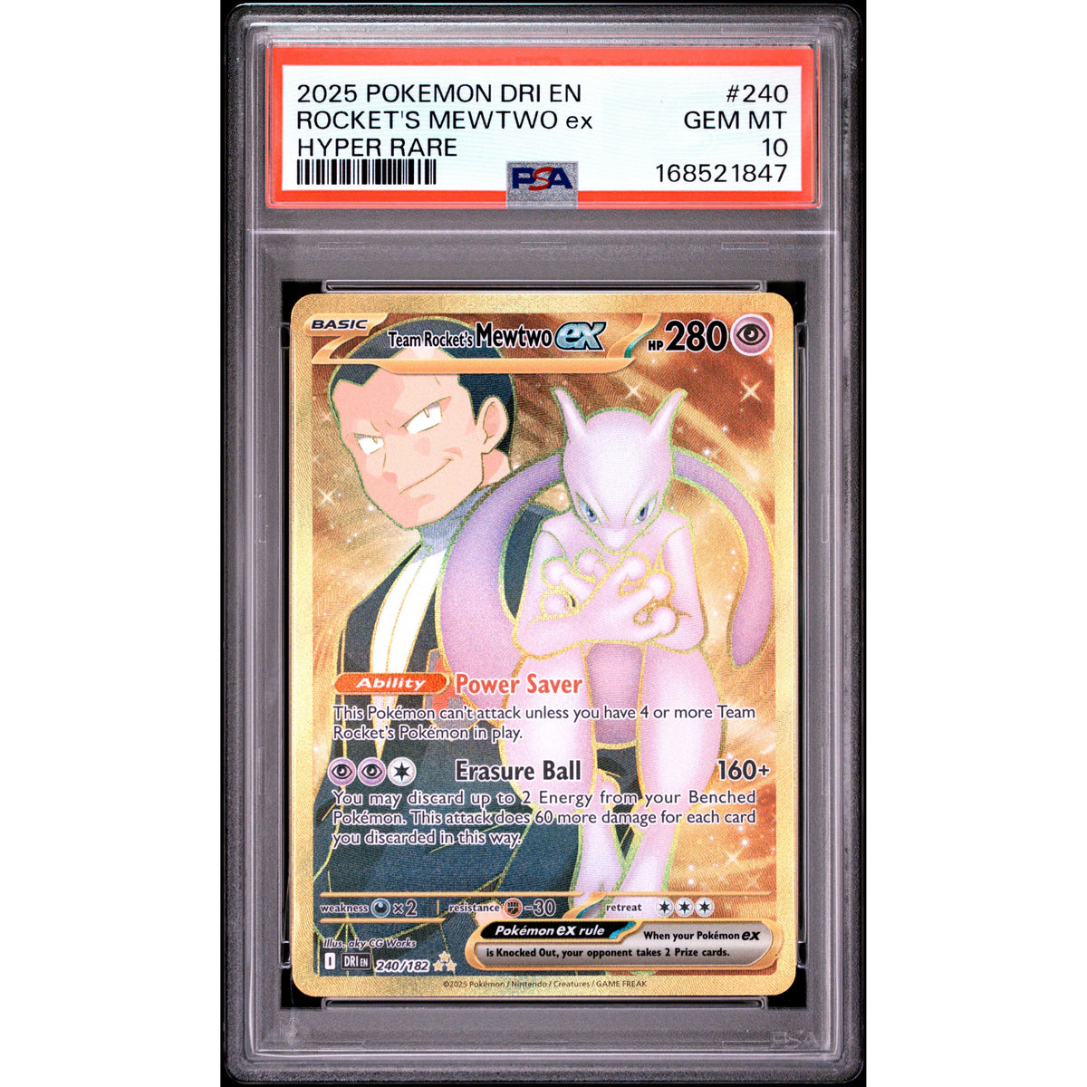 Pokémon TCG: Rocket's Mewtwo Ex #240 PSA 10-168521847