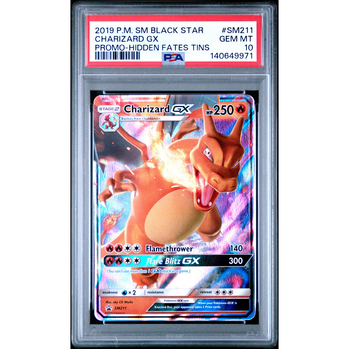 Pokémon TCG: Charizard Gx #SM211 PSA 10-140649971