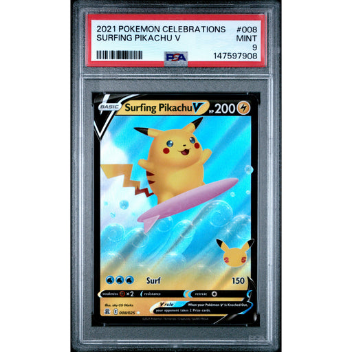 Pokémon TCG: Surfing Pikachu V #008 PSA 9 - Celebrations-147597908