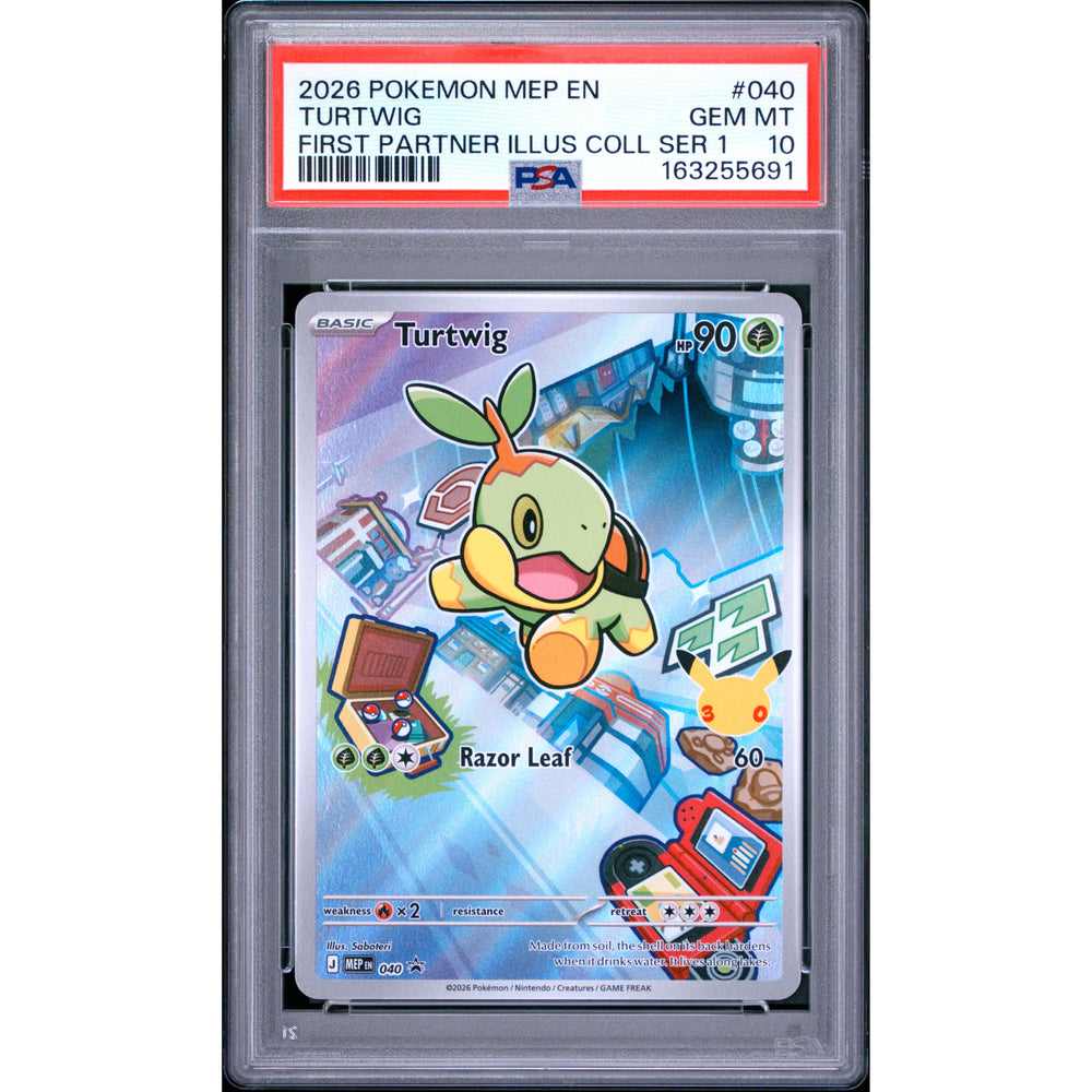Pokémon TCG: Turtwig #040 PSA 10 - Mega Evolution Black Star Promos