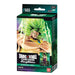 The Dragon Ball Super Card Game: Starter Deck by Bandai, FS03 box, features Broly with green hair and energy. Suitable for ages 6 and up, the packaging displays a small image of a card along with the Bandai logo.