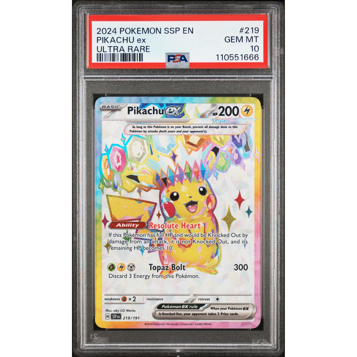 Pokémon TCG: Pikachu Ex #219 PSA 10-110551666
