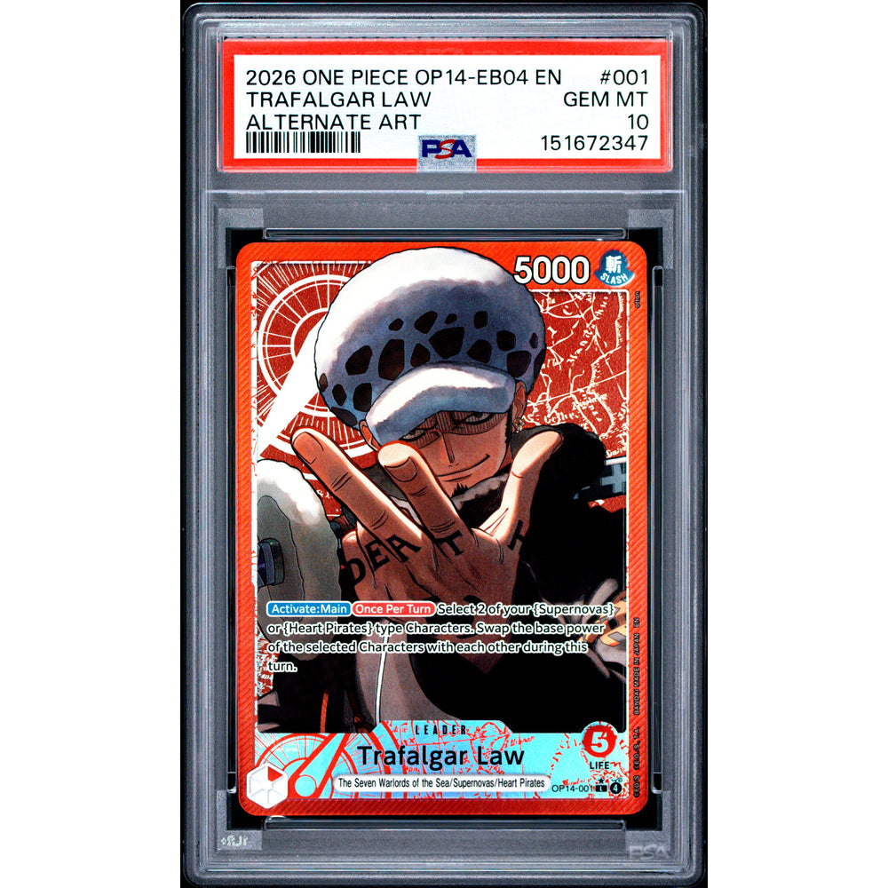 One Piece TCG: Trafalgar Law #001 PSA 10