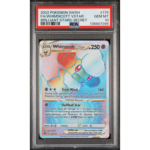 Pokémon TCG: Whimsicott Vstar #175 PSA 10 - Brilliant Stars-136807396