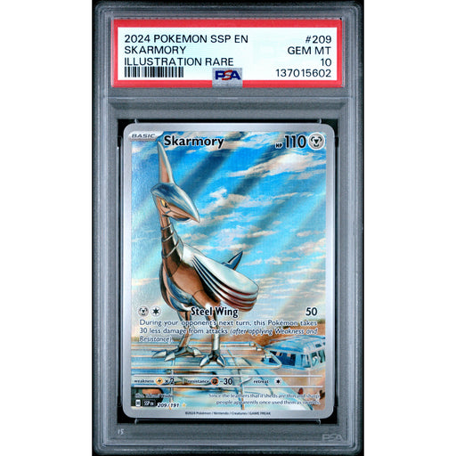 Pokémon TCG: Skarmory 209 PSA 10 - Surging Sparks