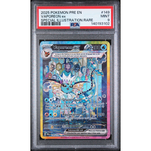 Pokémon TCG: Vaporeon Ex #149 PSA 9 - Prismatic Evolution-140193102