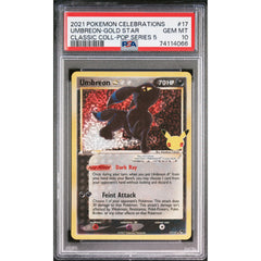Pokémon TCG: Umbreon-Gold Star #17 PSA 10 - Celebrations