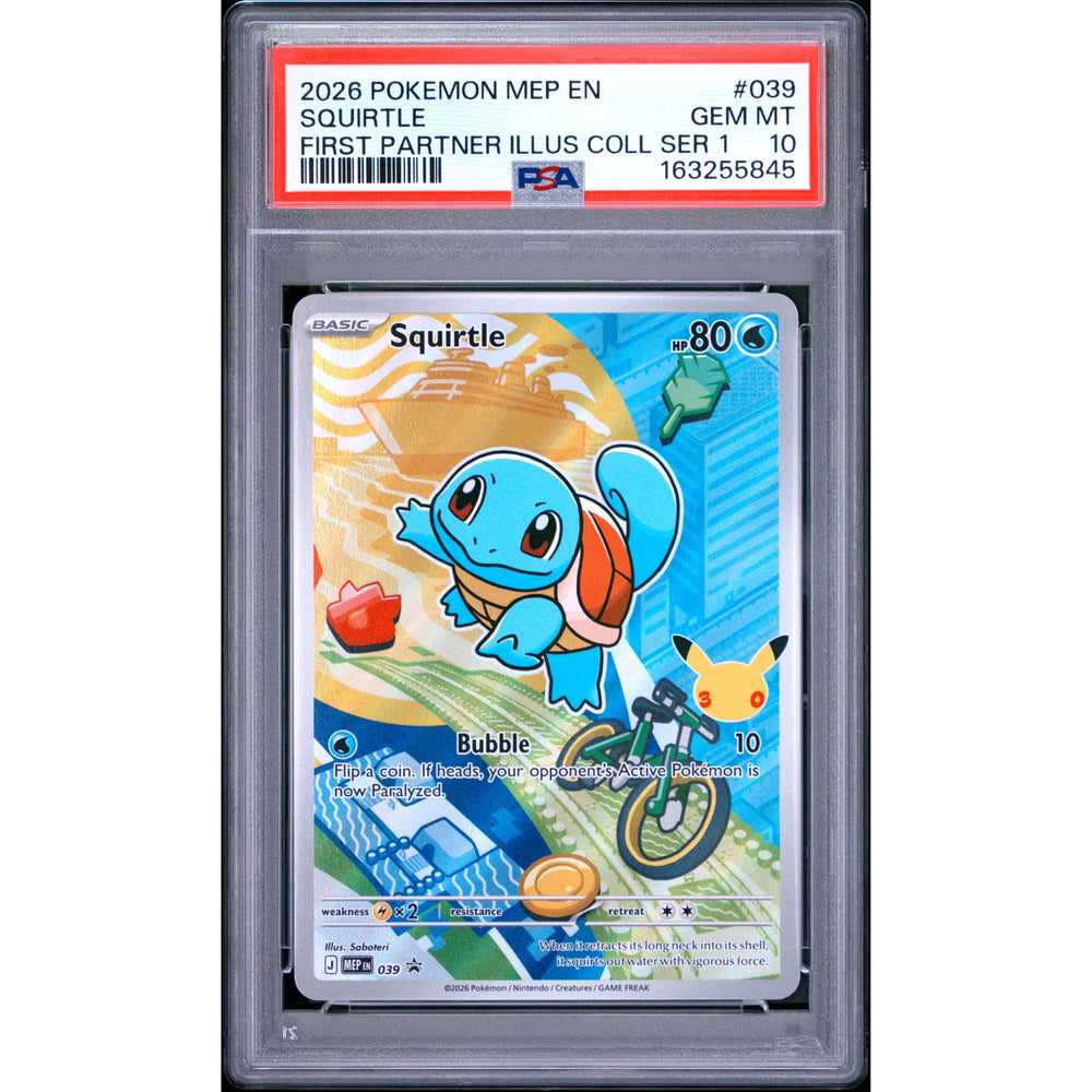Pokémon TCG: Squirtle #039 PSA 10 - Mega Evolution Black Star Promo