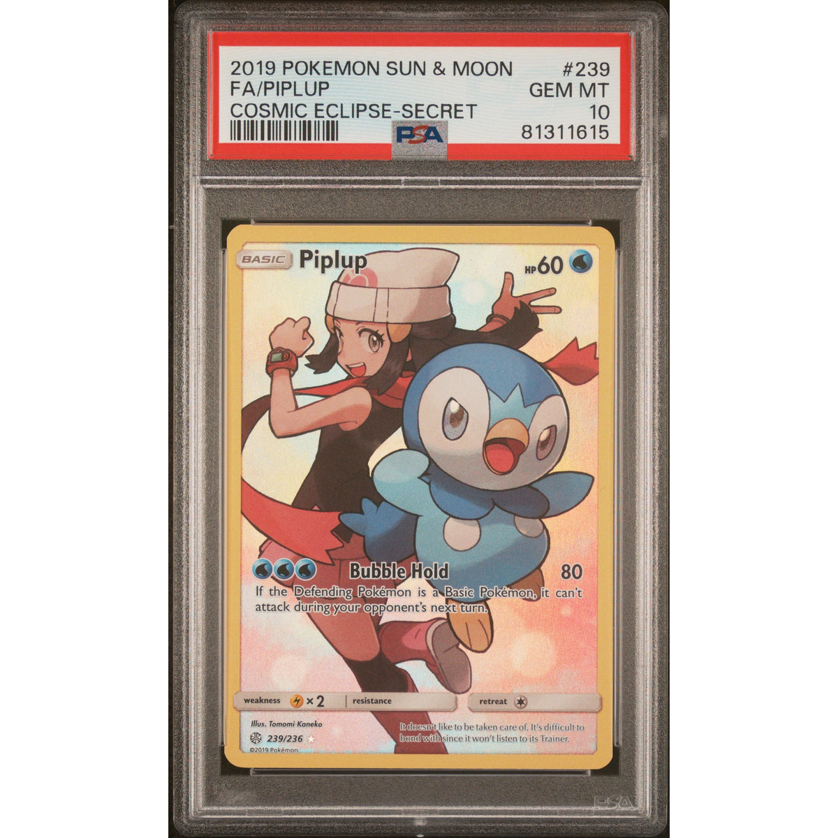 Pokémon TCG: Piplup #239 PSA 10 - Cosmic Eclipse-81311615
