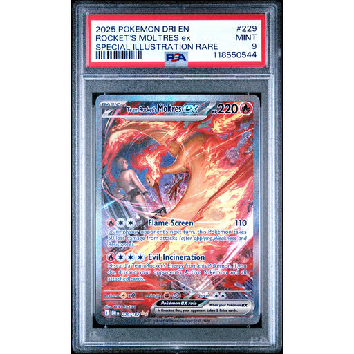 Pokémon TCG: Rocket's Moltres Ex 229 PSA 9 - Destined Rivals