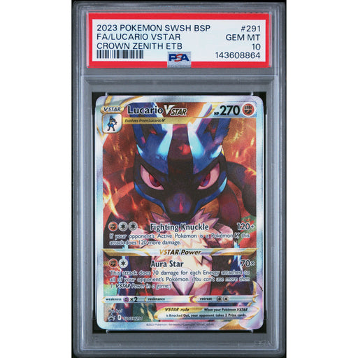 Pokémon TCG: Lucario Vstar #291 PSA 10 - Sword & Shield Black Star Promo-143608864