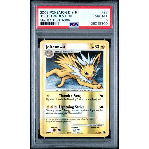 Pokémon TCG: Jolteon #23 PSA 8 Reverse Holo - Majestic Dawn