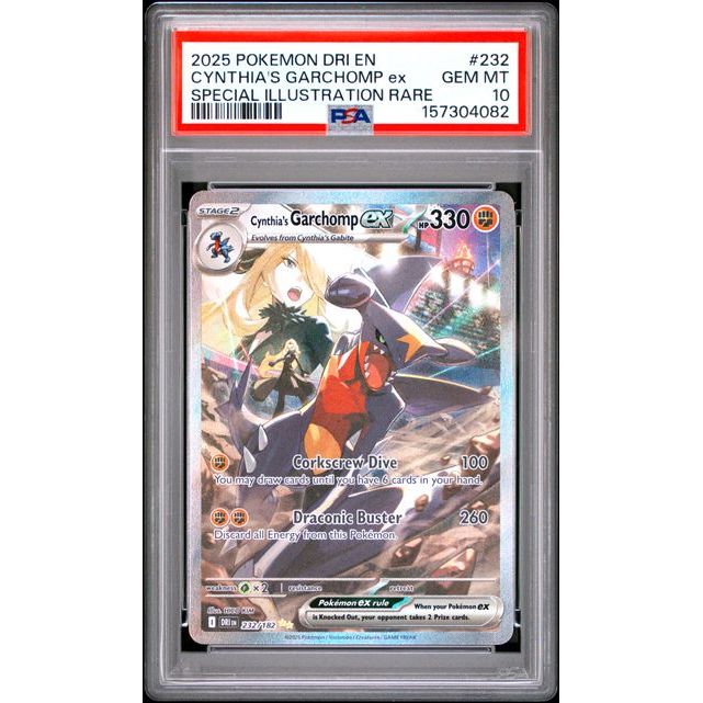 Pokémon TCG: Cynthia's Garchomp Ex #232 PSA 10 - Destined Rivals