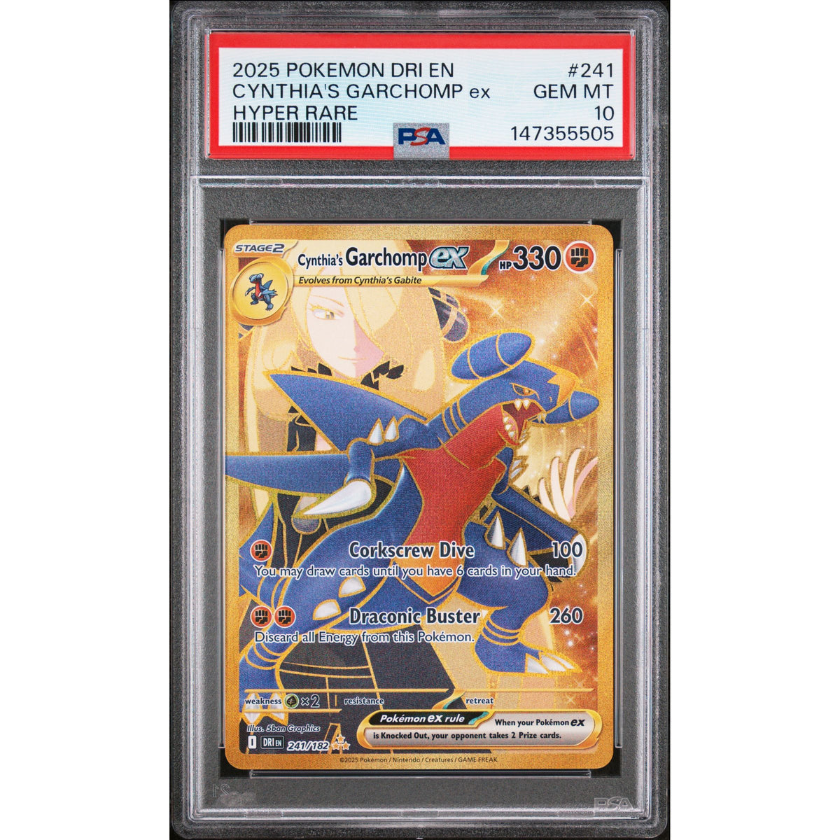 Pokémon TCG: Cynthia's Garchomp Ex #241 PSA 10-147355505