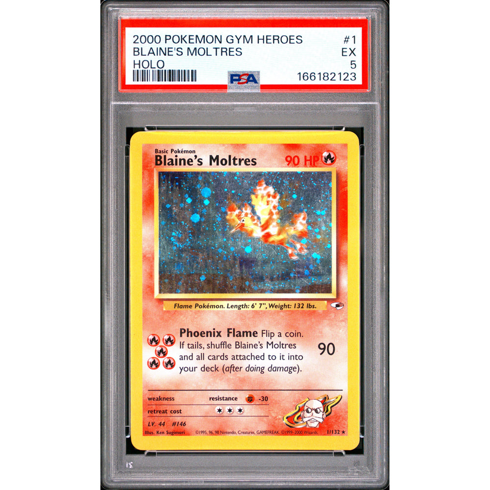 Pokémon TCG: Blaine's Moltres #1 PSA 5 - Gym Heroes