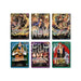 Six One Piece Card Game: Premium Card Collection - Leader Collection cards featuring Sabo, Monkey D. Luffy, Portgas D. Ace, Crocodile, Kaido, and Eustass Captain Kid.