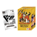 A One Piece Card Game pack and the Bandai One Piece Card Game: The World’s Strongest Warriors Double Pack Set Vol.12 [DP-12] box, both featuring vibrant artwork and logos with 4th Anniversary banners, including anime characters like Luffy in a Viking helmet.