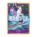 Sure! Here’s a rewritten sentence using your product data: A trading card from the One Piece Card Game: Premium Card Collection -Best Selection Vol.6 by Bandai showcases a striking character amid a stormy blue backdrop, complete with dynamic text boxes highlighting the card's effects and abilities.