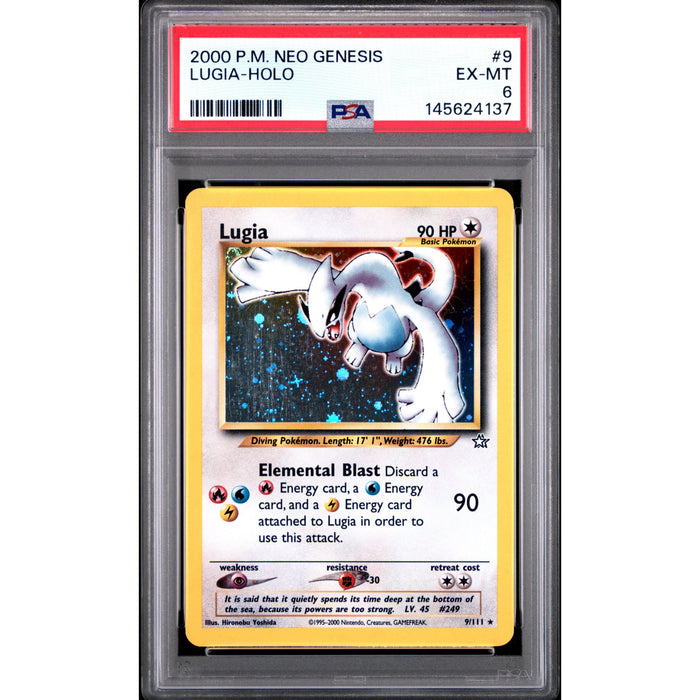 Pokémon TCG: Lugia #9 PSA 6 Holo - Neo Genesis-145624137